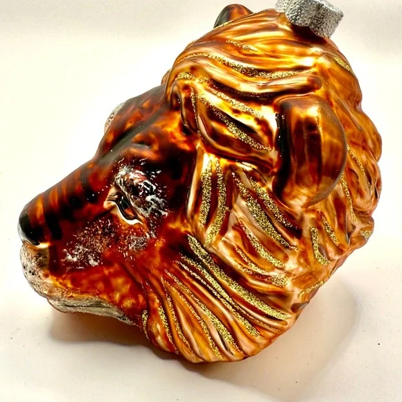 Majestic Lion Head - Slavic Treasures Poland Hand Blown Ornament, Handmade - Picture 5 of 7